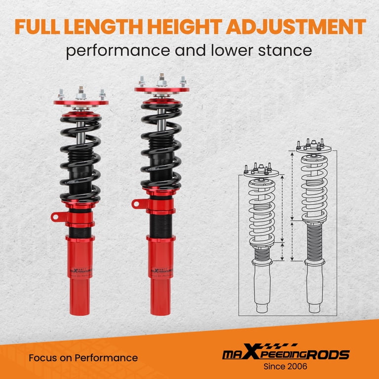 MaXpeedingrods Coilovers For BMW 3 Series E90/E91/E92/E93 (2004-2011) - Adjustable Lowering Kit 0-60mm, 2WD