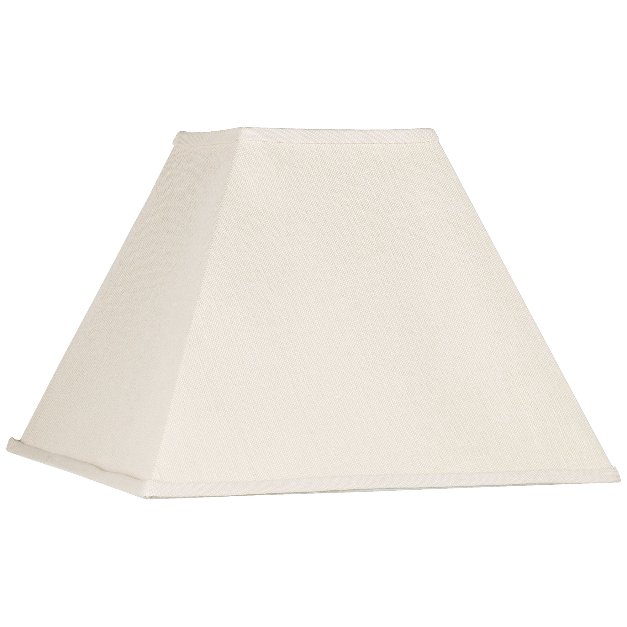 Springcrest Collection Set of 2 Square Lamp Shades Beige Large 7" Top x 17" Bottom x 13" Slant Spider with Replacement Harp and Finial Fitting