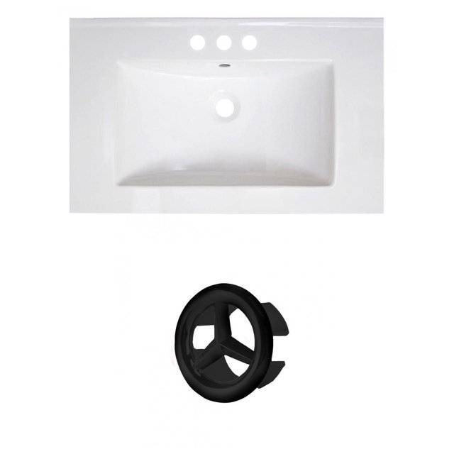 American Imaginations 48-in. W 1 Hole Ceramic Top Set In White Color AI-21099