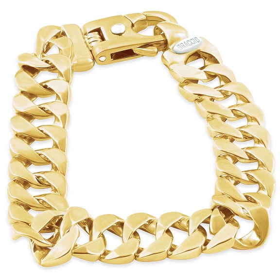 Pompeii Men's Cuban Link 14k Gold (69gram) or Platinum (112gram) 14mm Bracelet 9.5" (,)