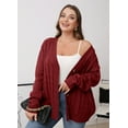 thumbnail image 3 of Daystry Women's Fall Winter Long Sleeve Chunky Cable Knit Sweater Open Front Cardigan Button Loose Sweaters Outerwear, 3 of 6
