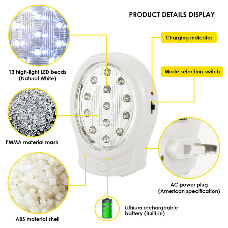 13 LED Rechargeable Home Emergency Light Lamp Automatic Power Failure Light  Power Outage Light Lamb …See more 13 LED Rechargeable Home Emergency Light