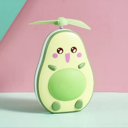 

2 in 1 Cute Mini Cosmetic Fan With Mirror Light Pig Cartoon Handheld Portable Makeup Hand Mirror General Purpose USB Rechargeable
