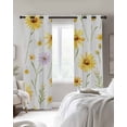 thumbnail image 4 of Yellow Daisies Kitchen Curtains Spring Summer Botanical Floral Cafe Short Curtains for Bathroom Blackout Window Curtain Grommet Small Window Treatment Tier Drapes for Bedroom Living Room 52"x45"x2, 4 of 9