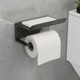thumbnail image 4 of Toilet Paper Holder Aluminum Alloy Tissue Rack | No Drilling Wall Mount | Bathroom Phone Shelf Storage | Modern White | Includes Installation Accessories | 16.5x10x6x7cm, 4 of 6
