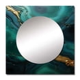 thumbnail image 2 of Designart "Revitalizing Malachite Essence" spiritual stone Green Large Square Mirror - Square Bedroom Mirror Printed Wall Decor - Traditional Square Printed Wall Mirror Art, 2 of 5