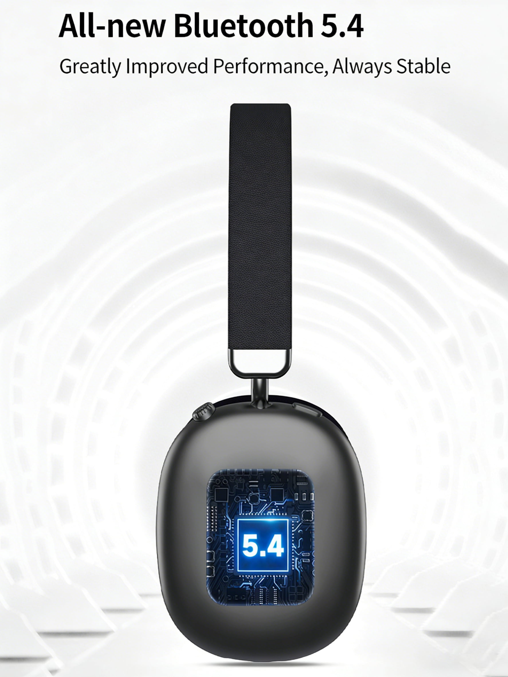 LC-dolida Wireless Over Ear Bluetooth Headphones with LED Display & Dual Connectivity, 30H Playtime, 5.4 Bluetooth, Comfort Fit for Travel/Gaming/Home (Blue)