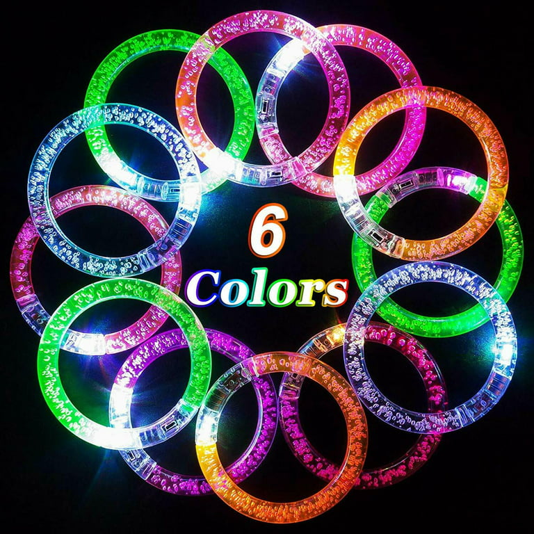 24 Pack Glow In The Dark LED Bracelets Party Favors Flashing Light