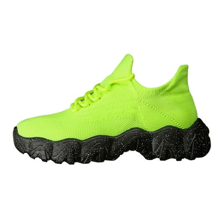 KELINFONG Plus Size Soft Walking Shoes for Women Breathable Flying Woven Socks Shoes Slip on Loafers