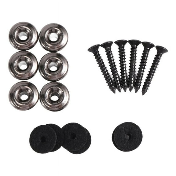 6 Pieces Mushrooms Guitar Strap Buttons Strap Locks Chrome (Black)