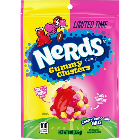 NERDS Gummy Clusters Candy, Cherry Lemonade, Crunchy and Gummy, 8 oz