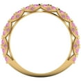 thumbnail image 5 of 3.13 ctw Wedding Band for Women - 14K Yellow Gold Simulated Pink Diamond Stackable Eternity Ring, 5 of 6