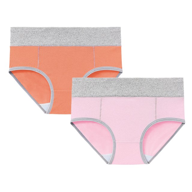 Women's Cotton Underwear High Waist Briefs Soft Underpants Ladies Full Coverage 2 Pack