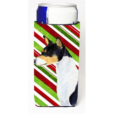 

Basenji Candy Cane Holiday Christmas Michelob Ultra bottle sleeves For Slim Cans - 12 oz.