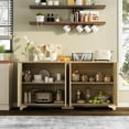 thumbnail image 3 of Buffet Bahut de 61 Pouces avec 4 Portes Cannelées, Rangement Style Ferme Moderne avec Tablettes Ajustables pour Cuisine et Salon, 3 of 7