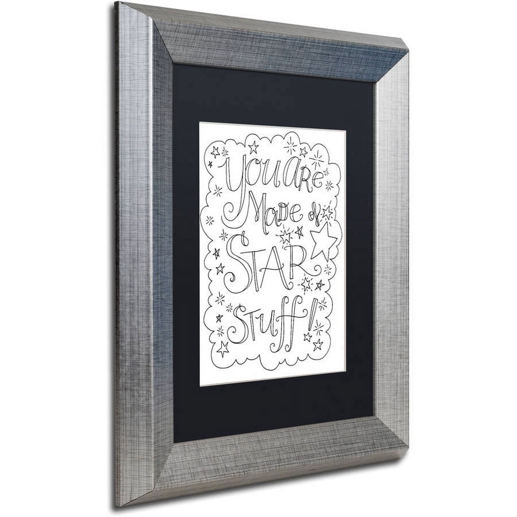 Trademark Fine Art "Star Stuff" Canvas Art by Elizabeth Caldwell, Black Matte, Silver Frame