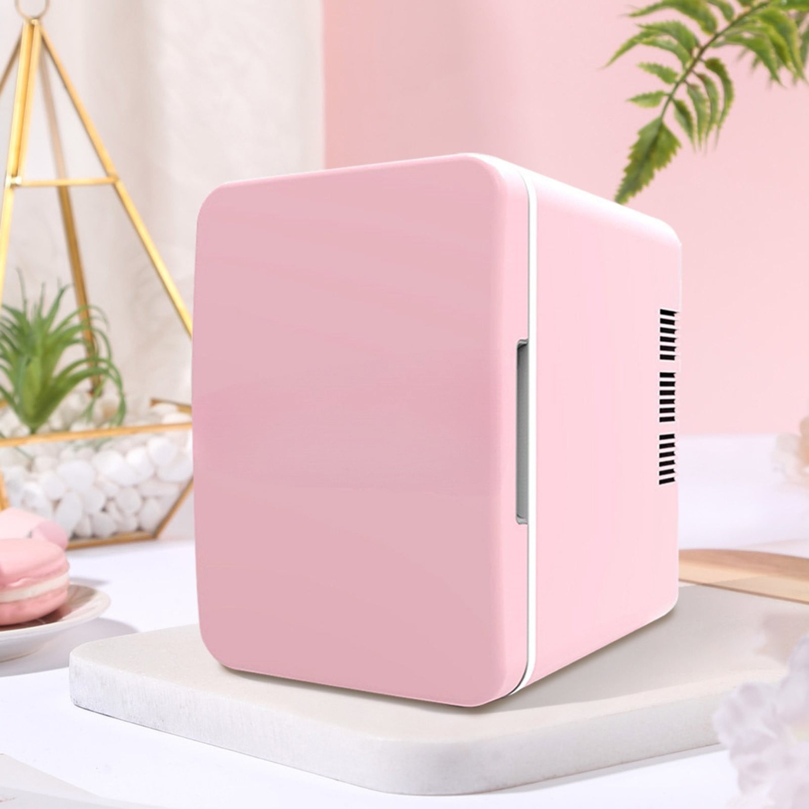 Giyblacko Mini Fridge 6 Liter/8 Cans For Bedroom Dorm & Car Personal Small Refrigerator For Makeup Beverage Drinks Portable Thermoelectric Cooler & Warmer Glass Door