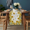 thumbnail image 2 of Sunflowers Table Runner - 60 Inch Long, Kitchen Dining Table Runner Dresser Scarves, Gray Plaid Pastoral Vintage Bee Farm Farmhouse Decor for Coffee Tables Wedding Party Banquet, 2 of 8