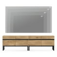 thumbnail image 4 of WAMPAT, Modern 2 in 1 TV Stand, Fits Up to 75", Wood Entertainment Center with Storage Cabinets, Metal Base, Living Room Media Console, Oak, 4 of 8