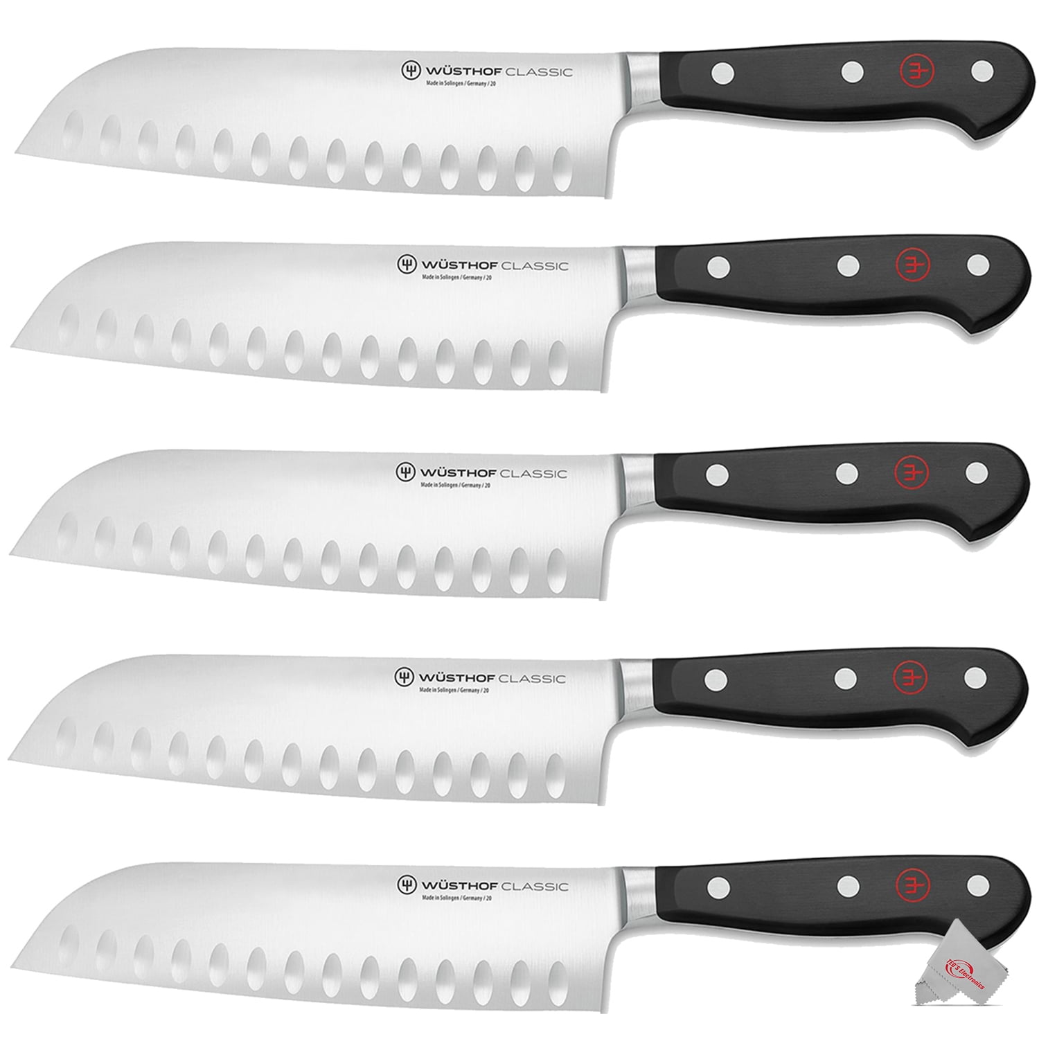 Wusthof Classic 2-piece Santoku Knife Set Black 5 and 7 Knives 