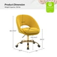 thumbnail image 4 of Luxury Office Chair Premium Modern Velvet Swivel Desk Chair with Chic Gold Base in Bold Colors Yellow, 4 of 9