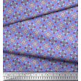 thumbnail image 2 of Soimoi Bleu Poly Georgette Tissu Aster & Roses Damassé Tissu Imprimé 1 Yard 52 Inch Wide, 2 of 5