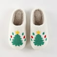 thumbnail image 5 of Fengactive Womens Winter Fall Cute Christmas Embroidered Sherpa Slippers Warm Cozy Foam Indoor House Shoes, 5 of 9