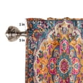 thumbnail image 5 of Tier Curtains 45 Inches Long, Blue Pink Window Treatment Curtain Drapes, Boho Middle Century Geometric Abstract Small Curtain Drapes for Bathroom Laundry Room, 27.5"x45", 2 Panels, 5 of 7