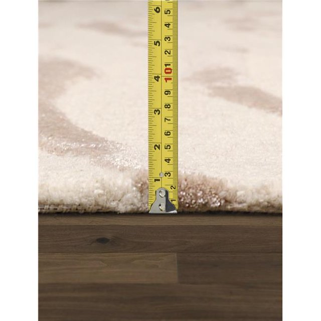 Pasargad Home PVCSK-02 6x9 6 x 9 ft. Edgy Collection Hand-Tufted Silk & Wool Rectangle Area Rug, Ivory