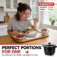 thumbnail image 2 of Mini Rice Cooker with Nonstick Pot, Electric Hot Pot and Noodle Cooker, Black, 8.8 in, 2 of 8