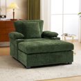 thumbnail image 2 of Oversized Chenille Chair with Ottoman , USB Charging - Convertible Sofa Bed with Cup Holders, Storage Armrests for Living Room, Bedroom, Apartment,Beige, 2 of 11