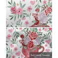thumbnail image 6 of Pink Red Floral Valentines Day Linen Curtain Valance for Bedroom/Bathroom/Kitchen/Office/Living/Dining Room Window,Watercolor Botanical Rod Pocket Topper Decorative Cafe Drapes Panel 42"x12", 6 of 6