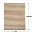 thumbnail image 6 of A&B Home  Stripe Jute Shuttle Weave Durrie with Fringes 96 x 120, 6 of 7