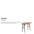 thumbnail image 4 of Emma + Oliver 4-Foot Half-Round Wood Folding Banquet Table - Event & Catering Table, 4 of 11