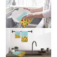 thumbnail image 5 of Sunflower Kitchen Dish Towels for Drying Dishes Set of 4, Yellow Summer Botanical Blue Striped Farmhouse Waffle Weave Microfiber Hand Tea Bathroom Towels Quick Dry & Absorbent Towel 12x12, 5 of 7