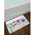 thumbnail image 2 of Dragonfly Bath Mat, Hello Summer Concept with Cute Dandelion and Dragonfly Figures Be Happy Artwork, Non-Slip Plush Mat Bathroom Kitchen Laundry Room Decor, 29.5 X 17.5 Inches, Pink Blue, Ambesonne, 2 of 2