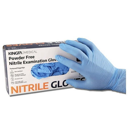 

Kingfa Nit*rile Disp*osable Exam/Medical Gloves 3 Mil Latex & Powder Free Glove Size: Large Count: A Box Of 100 Nitrile Gloves