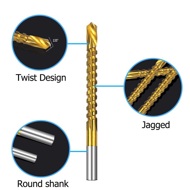HSS Drill Woodwork Hand Electric Drill Drilling Bit Serrated Twist Drill Wooden Board Expanding and Grooving Tool Set