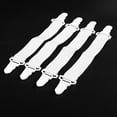 thumbnail image 4 of 8 Pcs Home White Elastic Mattress Bed Sheet Grippers Clips, 4 of 7