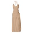 thumbnail image 7 of Laqbezok Sexy Bodysuit and Skirt 2 Piece Set for Women, Backless Halter V-Neck Top & High Slit Maxi Skirt Summer Outfit, Casual Beach Party Clubwear, Solid Color Vacation Dress, 7 of 7