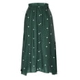 thumbnail image 5 of EINCcm Women's Elegant Polka Dot A-Line Skirt Boho Swing Pleated Linen Cotton Midi Long Skirt Elastic Waist Long Skirts, 5 of 6