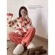 thumbnail image 1 of Pijama de otoño e invierno para mujer, de aspecto alto, con forro polar, grueso, cálido, suelto, para uso en el hogar al aire libre, traje de polar coral, 1 of 2
