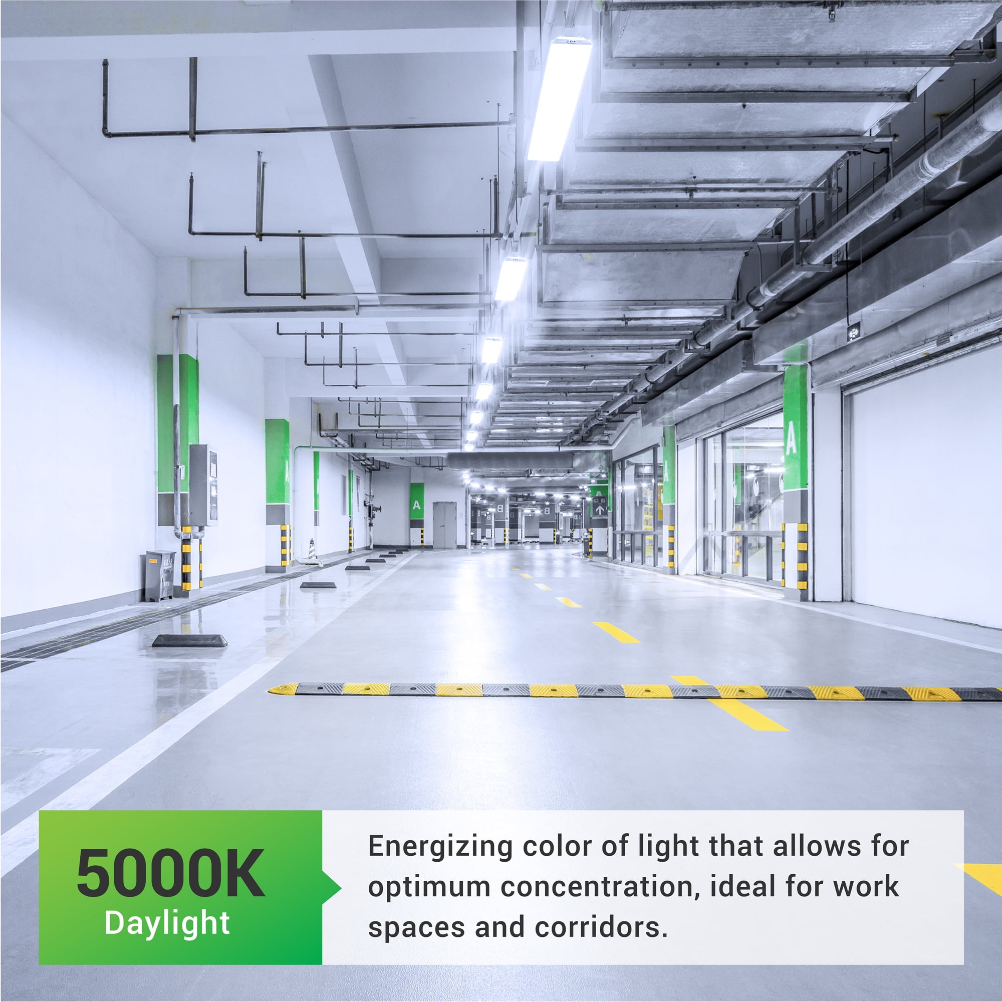 Sunco Lighting 2 Pack Industrial LED Shop Light 4 FT Linkable