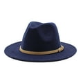 thumbnail image 2 of Lroveb Womens Cowboy Hats Western Hat Women Classic Roll Up Buckle Belt Retro Wide Brim Fedora Hat, 2 of 3