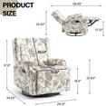 thumbnail image 3 of DREAMSIDEA Recliner Swivel Glider Rocker Nursery Chair for Adults, High Back Upholstered Rocking Armchair for Living Room, Manual Reclining Sofa Lounge Chair with Deep Seat in Fabric - Beige Plants, 3 of 5