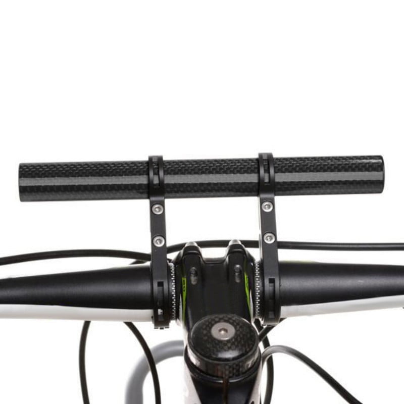 Bicycle Handlebar Extension Carbon Fiber Mount Holder Double Clamp Bike Bracket Bicycle Accessories for Flashlight Speedometer Jueapu Bike Handlebar Extender