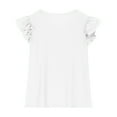 thumbnail image 4 of Kukoosong Girls Summer Ruffle Sleeve Tees Toddler Crew Neck Short Sleeve Pullover Tops Baby Girl Clothes Gradient Print T-Shirts Blouses for 3 Years, 4 of 6