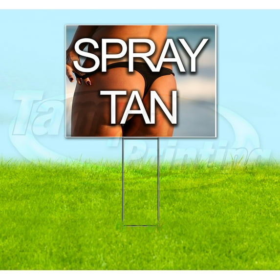 Spray Tan (18" x 24") Yard Sign, Includes Metal Step Stake