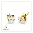 thumbnail image 5 of BEBERLINI Men Stud Earrings CZ 14K Gold Plated Stainless Steel Jewelry Square 5 mm, 5 of 7