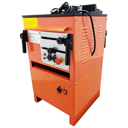 INTBUYING Electric Rebar Bending Cutting Machine with 3 Foot Controls for 0.16'' to 1" Steel Rod 0-180°Bender